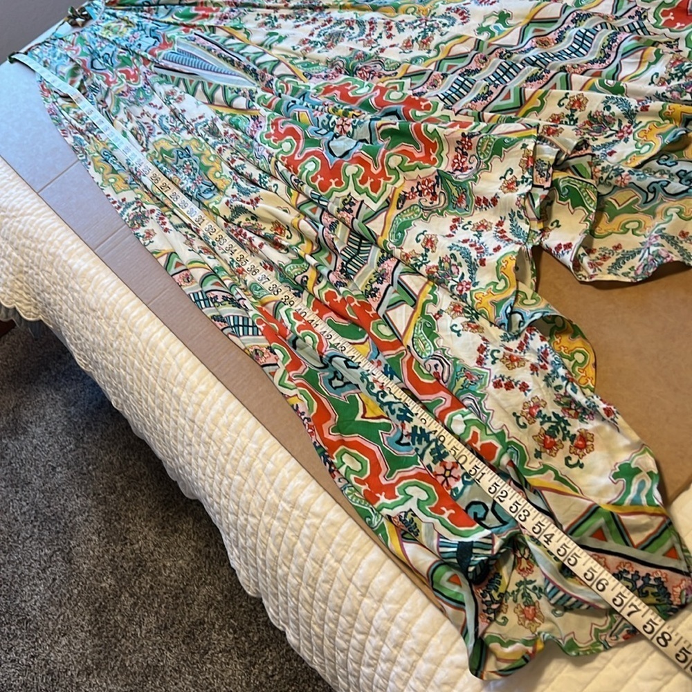 Anthropologie Ella Halter Tunic Dress Tie Neck Hankerchief Hem Maxi S/XS -ovrszd - Picture 5 of 11